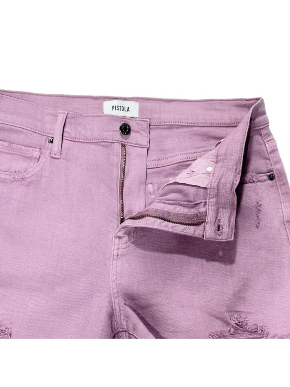 Pistola Womens Lavender Distressed Denim Shorts With Frayed Hem Size 30 - Picture 5 of 10